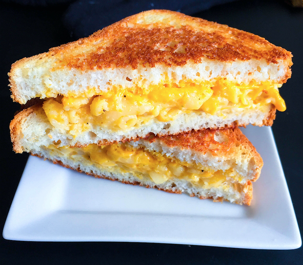 vegan grilled macaroni and cheese sandwich
